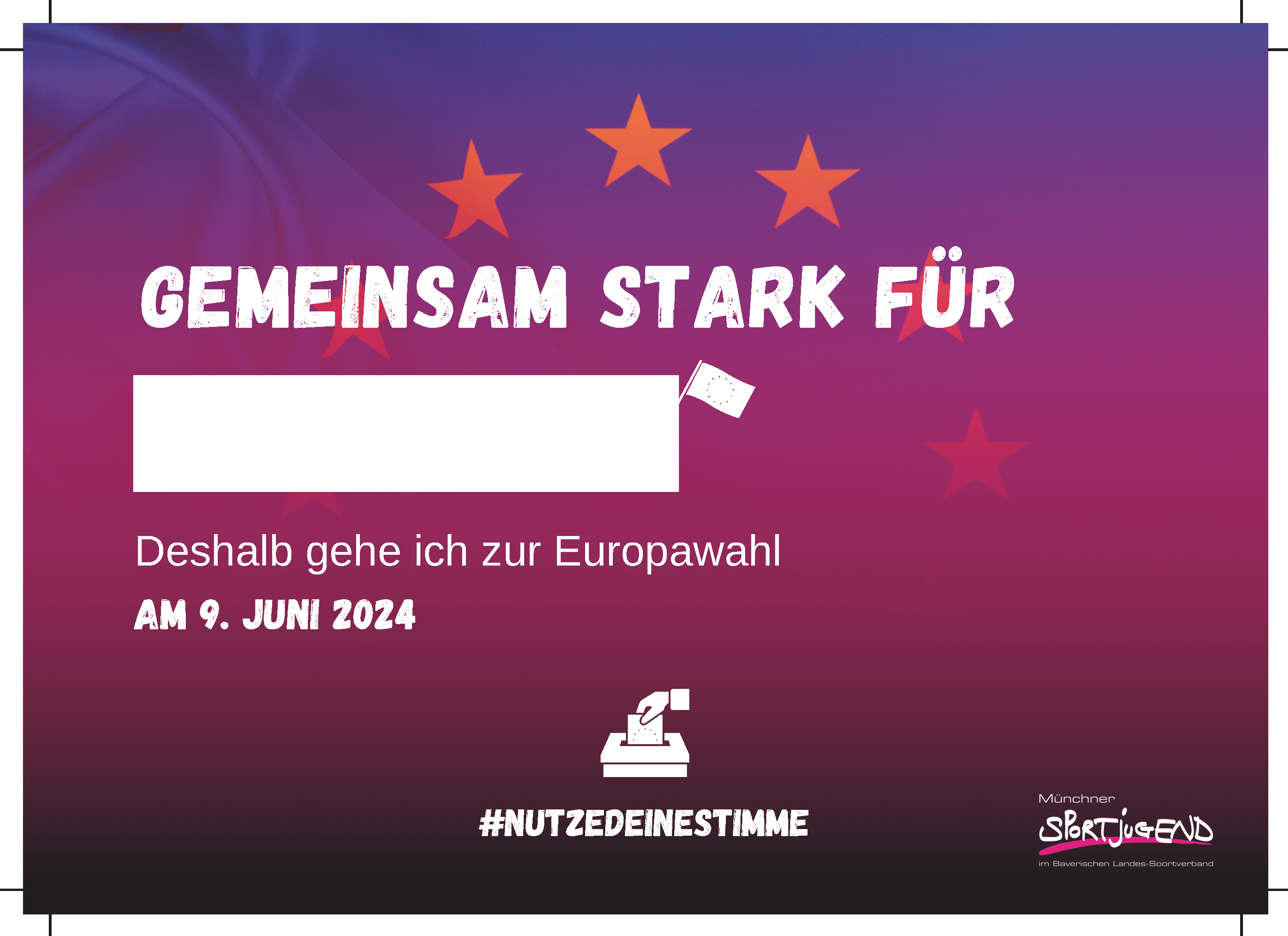 MSJ-Werbeplakat zur Europawahl 2024