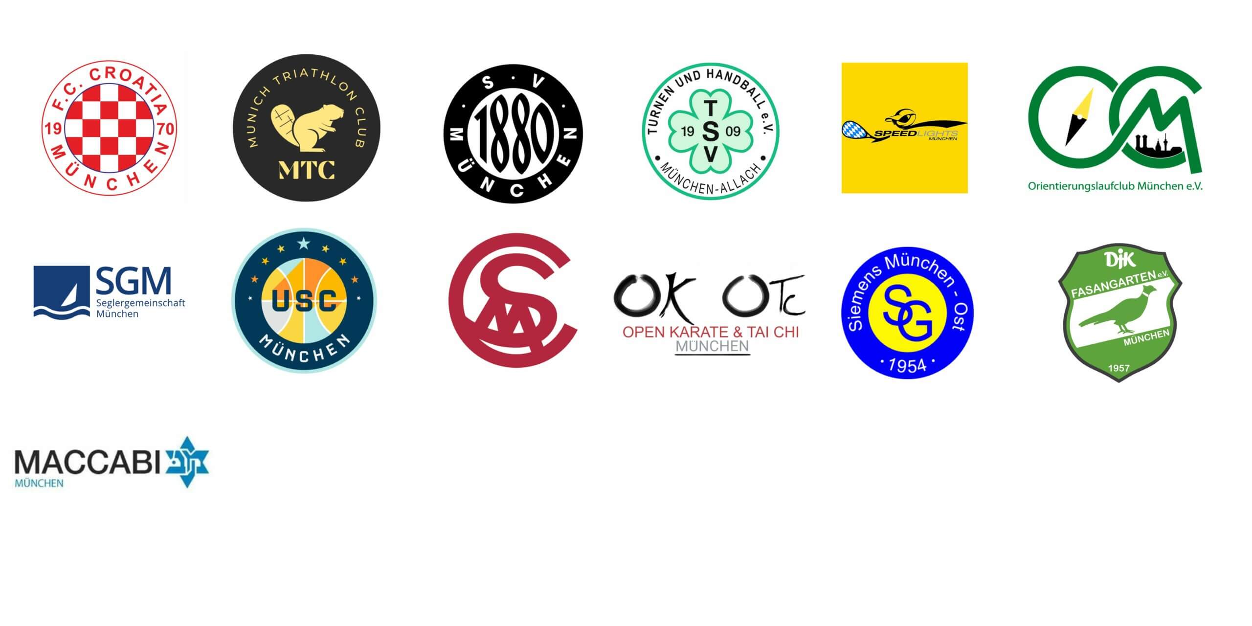 Verschiedene Logos Münchener Sportvereine